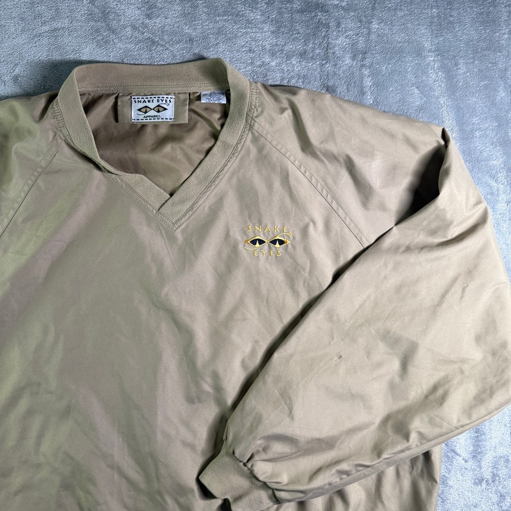 VTG Snake Eyes Pullover Windbreaker V-Neck Embroidered Logo Golfing Jacket (Read